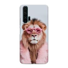 Чохол з принтом стильні тварини для Хуавей Хонор 20 Про (Лев в окулярах)