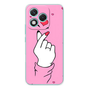 Чехол с принтом для Huawei Honor 400 Lite (AlphaPrint - Знак сердечка)