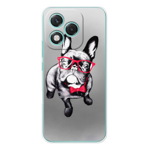 Чехол (ТПУ) Милые собачки для Huawei Honor 400 Lite (Бульдог в очках)
