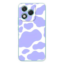 Чехол с принтом коровы на Хуавей Хонор 400 Лайт (Фиолетовый принт)