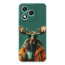 Чохол з принтом стильні тварини для Модель телефону українськими буквами та цифрами буде виглядати так: Хуавей Хонор 400 Лайт. (Лось з кавою)