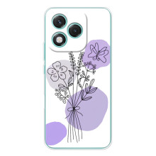 Силконовий чохол з принтом в квітах на Huawei Honor 400 Lite – Фіолетовий букет