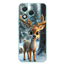 Яркий чехол для Huawei Honor 400 Lite с Зимними Оленятами – Оленёнок в лесу