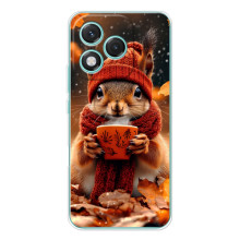 Друкований чохол 'Звірята з кавою' для Huawei Honor 400 Lite – Білка з кавою