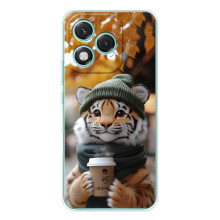 Друкований чохол 'Звірята з кавою' для Huawei Honor 400 Lite – Тигр з кавою