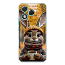 Друкований чохол 'Звірята з кавою' для Huawei Honor 400 Lite – Зайчик з кавою