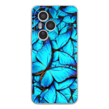 Чехол с принтом для Хуавей Онор 400 Про - (Прикольные) (AlphaPrint) (Синие бабочки)