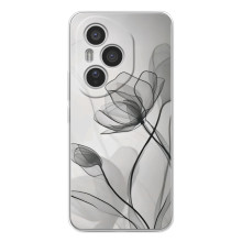 Чохол з квітковим принтом на Модель телефона "Huawei Honor 400 Pro" українськими буквами і цифрами буде виглядати так: **Хуавей Хонор 400 Про**. (Чорні квіти)