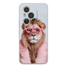 Чехол с принтом стильные животные для Хуавей Онор 400 Про (Лев в очках)