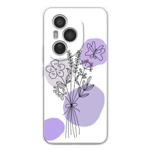 Силиконовый чехол с принтом в цветах на Huawei Honor 400 Pro – Фиолетовый букет