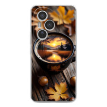 Чехол с уникальным дизайном «Осень с кофе» для Huawei Honor 400 Pro – Тёмный кофе