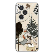 Різдвяні, Святкові Чохли для Модель телефона "Huawei Honor 400 Pro" українськими буквами і цифрами буде виглядати так: **Хуавей Хонор 400 Про**. (Дівчина з ялинкою)