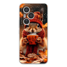 Друкований чохол 'Звірята з кавою' для Huawei Honor 400 Pro – Білка з кавою
