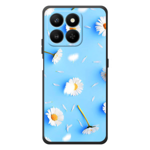Чехол с Цветами для Huawei Honor 400 Smart (ромашки на голубом)