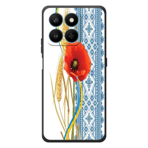 Силиконовый Чехол на Huawei Honor 400 Smart с картинкой Вышиванки (Вышиванка с цветком)