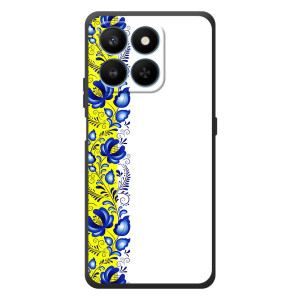 Силиконовый Чехол на Huawei Honor 400 Smart с картинкой Вышиванки (Желто-синяя вышиванка)