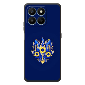 Чехол с украинским гербом на Huawei Honor 400 Smart – Цветочный герб