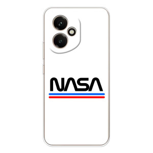 Силиконовый бампер с принтом "Наса" на Huawei Honor 400 – NASA на белом фоне