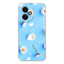 Чехол с Цветами для Huawei Honor 400 (ромашки на голубом)