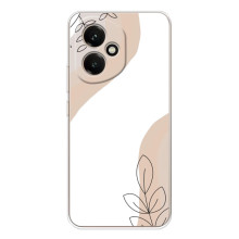 Силиконовый чехол с принтом в цветах на Huawei Honor 400 – Нюдовый дизайн