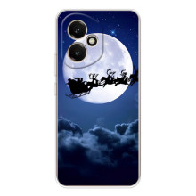 Новогодние Чехлы для Хуавей Хонор 400 (VPrint) (Санта - луна)