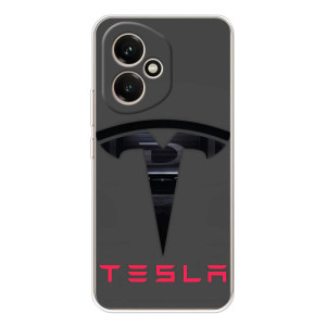 Силіконовий бампер з картинкою машини на Huawei Honor 400 – Logo TESLA