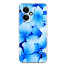 Силиконовый бампер с принтом (цветочки) на Huawei Honor 400 можно записать русскими буквами и цифрами как: Хуавей Онор 400. (Синие цветы)