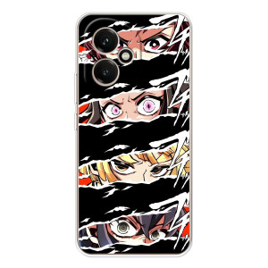 Силиконовые чехлы с глазами Anime для Huawei Honor 400 можно записать русскими буквами и цифрами как: Хуавей Онор 400. – Глаза на чорном