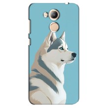 Чехол с Хаски для Huawei Honor 6c Pro - (AlphaPrint) (Хаски арт)