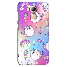 Чехол Unicorn на Huawei Honor 6c Pro (Радуга и Единорог)