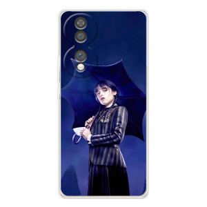 Чехлы с принтом Уэнсдей на Huawei Honor 70 – Уэнсдей с зонтом