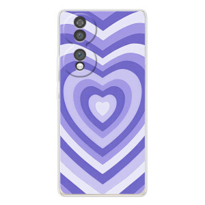 Чехлы с тематикой "Маленькие Сердечки" на Huawei Honor 70 (Сердце фиолет)