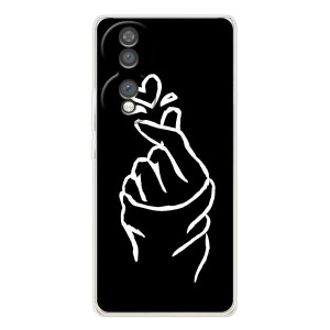 Чехлы (Знак сердечка) на Huawei Honor 70 – Сердце на черном