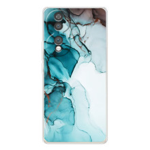Чехол для Хайер Хоннор 70 - с принтом (Дизайнерские) (AlphaPrint) (Бирюзовый мрамор)