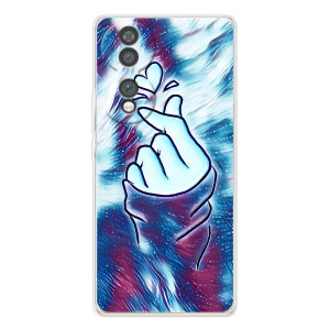 Чехол с принтом для Huawei Honor 70 (AlphaPrint - Знак сердечка)