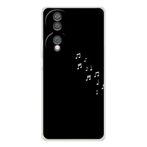 Чохол з картинками на чорному фоні для Huawei Honor 70 – Ноти