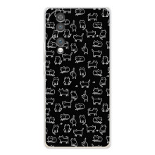 Чехол с принтом для Huawei Honor 70 (AlphaPrint) Модные коты – Меленькие котики