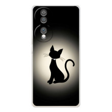 Чехол с принтом для Huawei Honor 70 (AlphaPrint) Модные коты – Силуэт котика