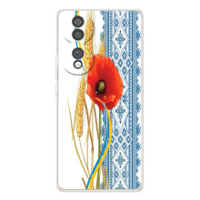 Силиконовый Чехол на Huawei Honor 70 с картинкой Вышиванки – Вышиванка с цветком