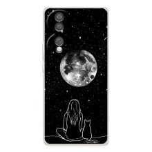 Чохол з малюнком кіт на Huawei Honor 70 (Дівчина з котом)