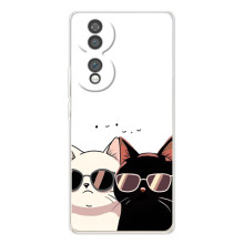 Чохол з малюнком кіт на Huawei Honor 70 (Коти в окулярах)