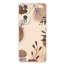 Чехол с цветочным принтом на Хайер Хоннор 70 (Коричневые цветы)