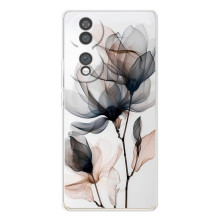 Чехол с цветочным принтом на Хайер Хоннор 70 (Цветы на белом)