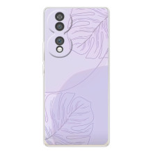 Чехол цветочный дизайн для Huawei Honor 70 (Монстера фиолетовая)