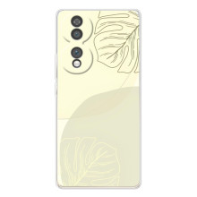 Чехол цветочный дизайн для Huawei Honor 70 (Зелёный фон)