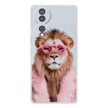 Чехол с принтом стильные животные для Хайер Хоннор 70 (Лев в очках)