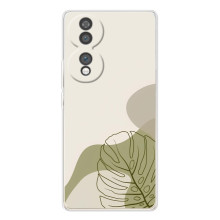 Силиконовый чехол с принтом в цветах на Huawei Honor 70 – Монстера зелёная