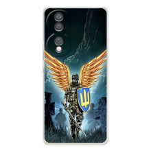 Чехол с украинским воином на Huawei Honor 70 (Крылатый воин)