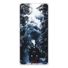 Новорічні, Святкові Чохли для Huawei Honor 70 - 2024 год (Зимовий потяг)