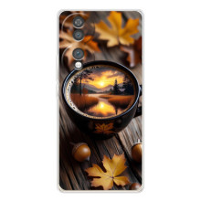 Чохол з унікальним дизайном 'Осінь з кавою' для Huawei Honor 70 – Темна кава